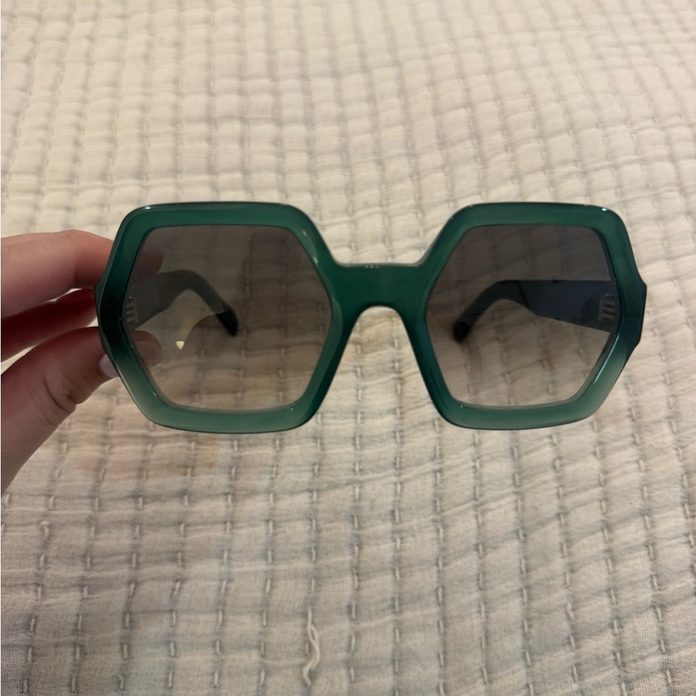 Celine Green Hexagonal Sunglasses